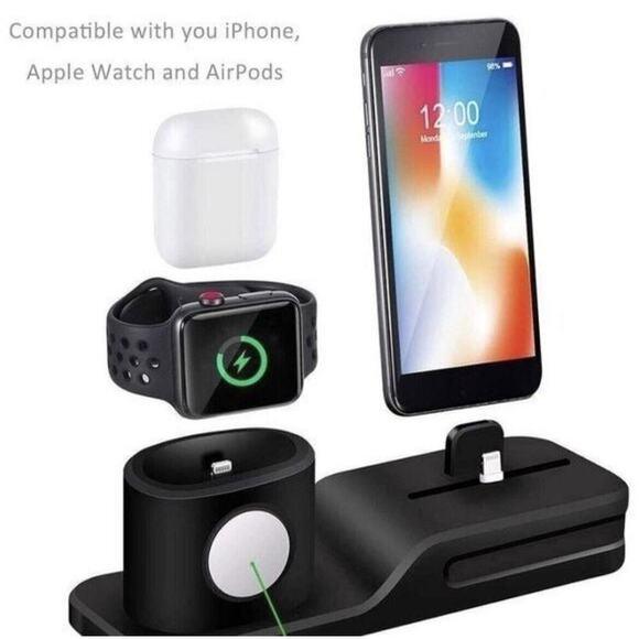 Isopeen 3-in-1 Multi-Function Desktop Charging Station - Black - Picture 11 of 12